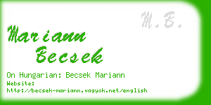 mariann becsek business card